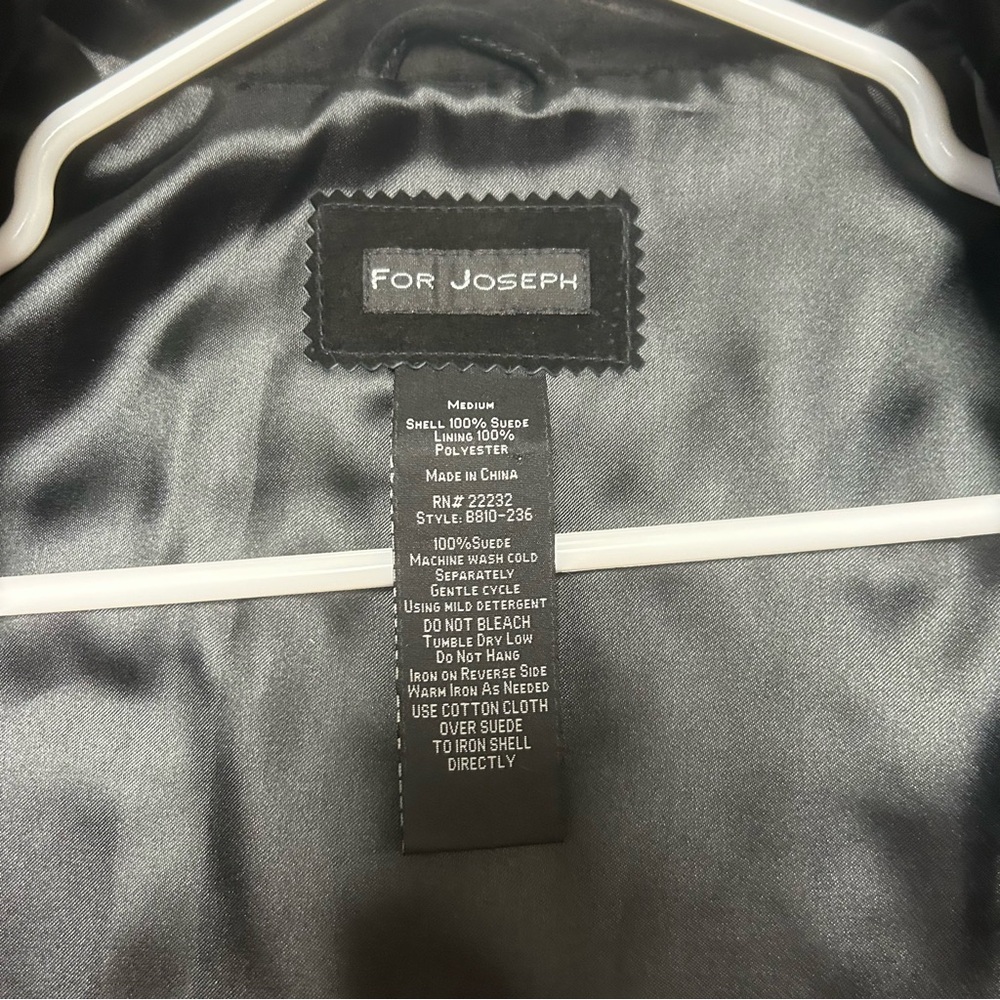For Joseph Black Lined 100% Suede Leather Basic Jacket Women’s Size M - Picture 4 of 16